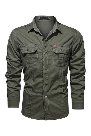 Vêtements de travail pour hommes à manches longues Army Green Plus Size Shirt